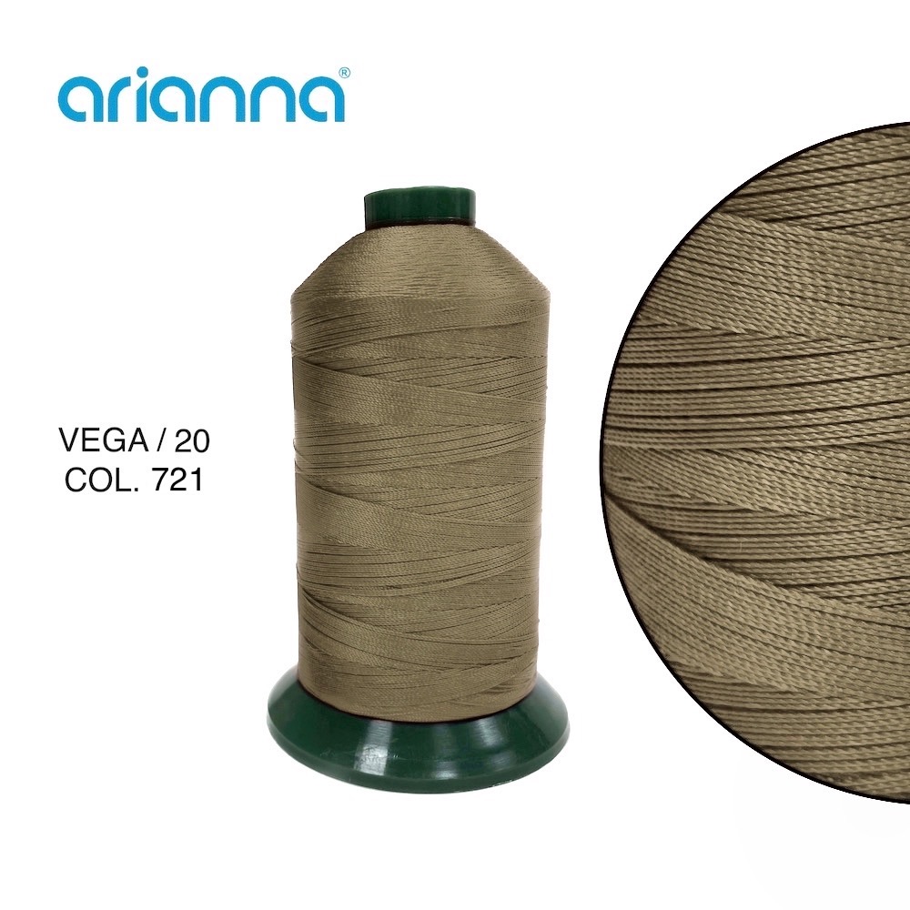 1680  НИТЬ ШВЕЙНАЯ VEGA SUPER 20/3, "ARIANNA", Тройной крутки, намотка 2000 м, толщина-20, состав-10
