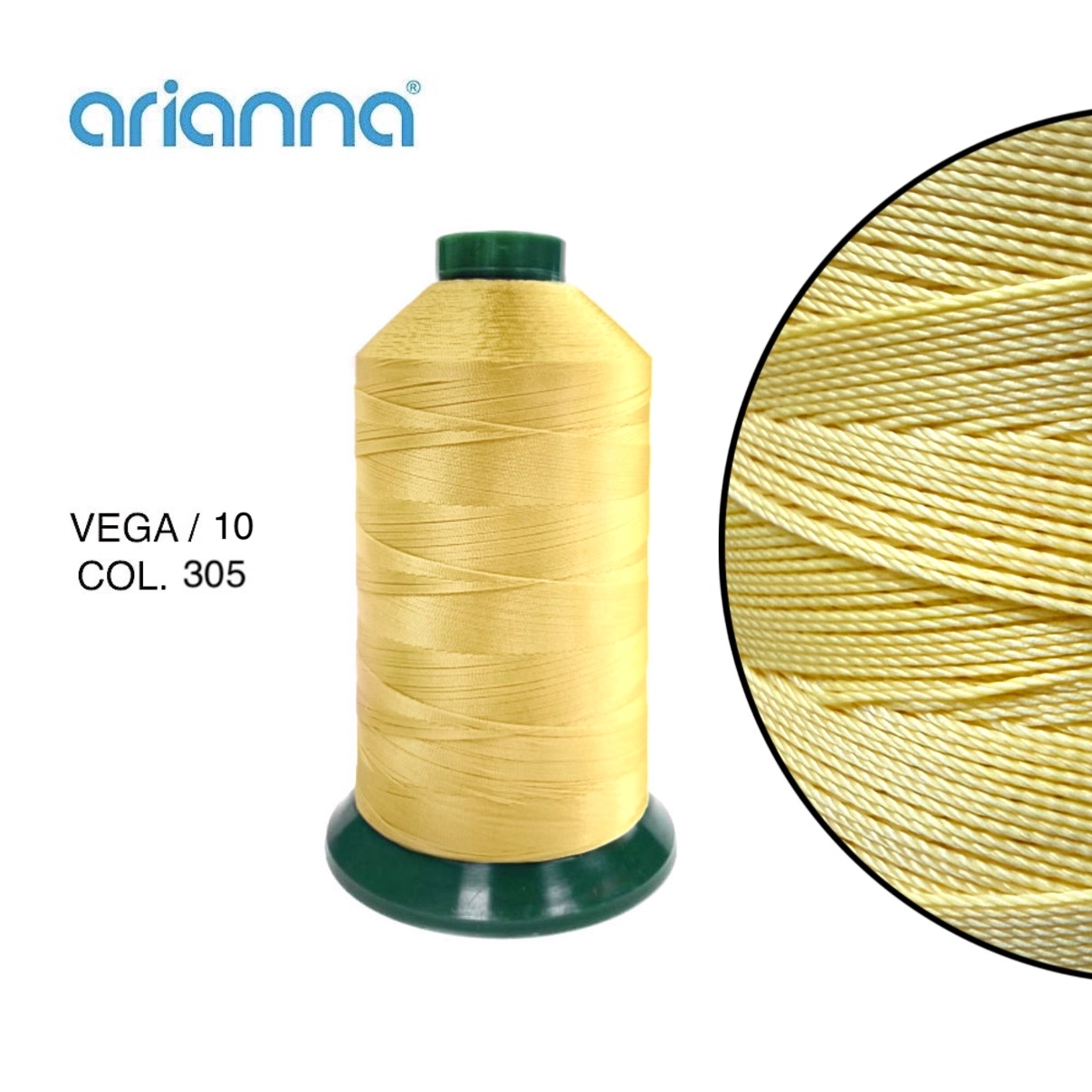 2029  НИТЬ ШВЕЙНАЯ VEGA SUPER 10/3, "ARIANNA", Тройной крутки, намотка 1000 м, толщина-10, состав-10