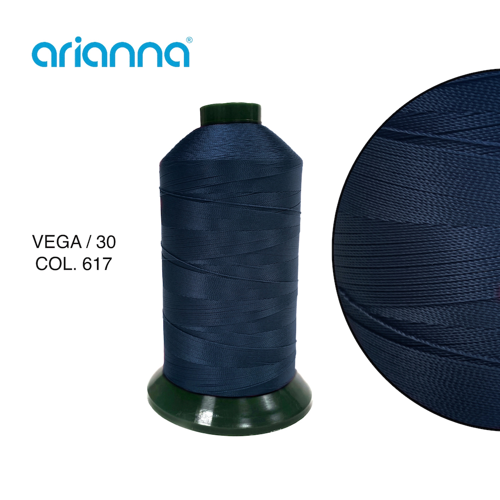 925  НИТЬ ШВЕЙНАЯ VEGA SUPER 30/3, "ARIANNA", Тройной крутки, намотка 3000 м, толщина-30, состав-100
