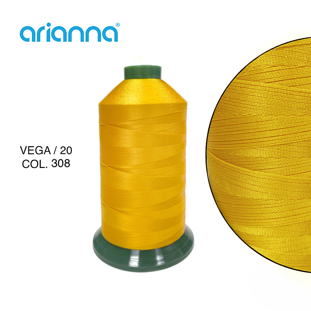 508  НИТЬ ШВЕЙНАЯ VEGA SUPER 20/3, "ARIANNA", Тройной крутки, намотка 2000м, толщина-20, состав-100%
