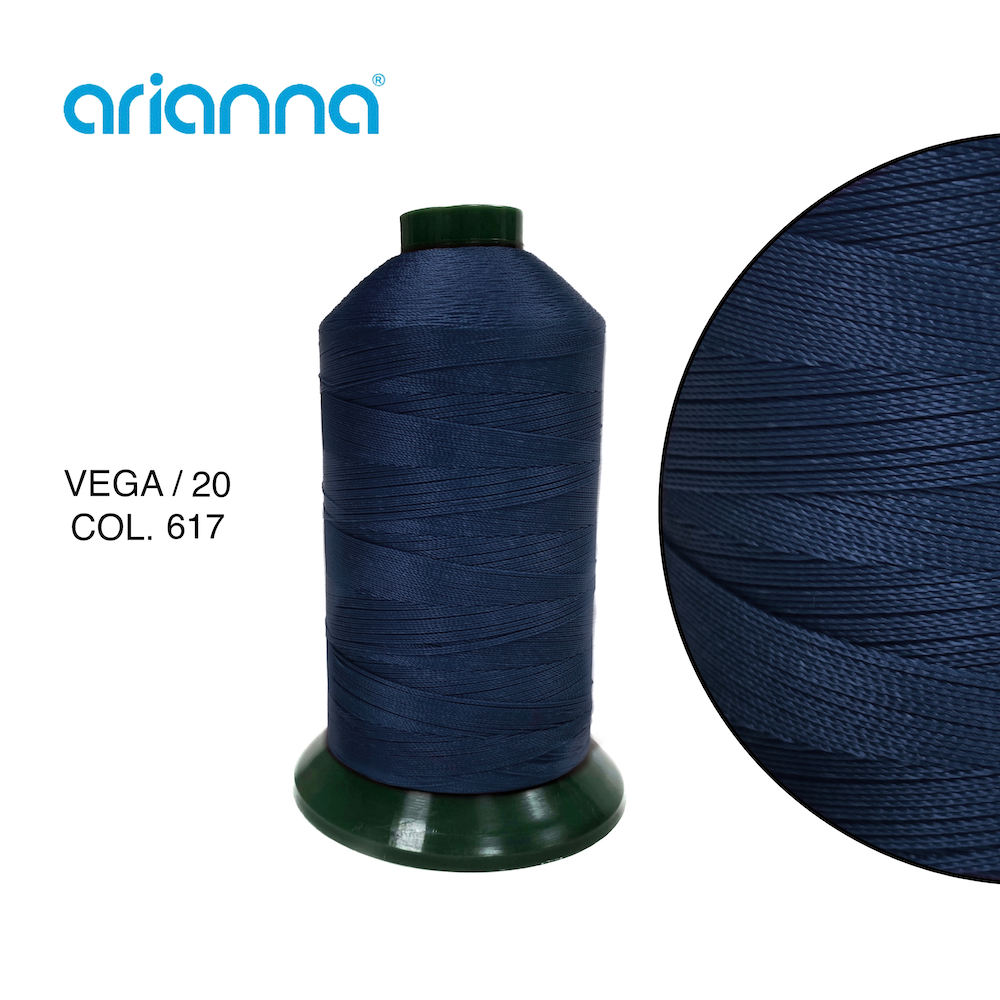 625  НИТЬ ШВЕЙНАЯ VEGA SUPER 20/3, "ARIANNA", Тройной крутки, намотка 2000 м, толщина-20, состав-100