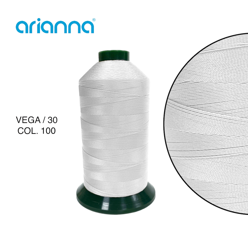 1542  НИТЬ ШВЕЙНАЯ VEGA SUPER 30/3, "ARIANNA", Тройной крутки, намотка 3000 м, толщина-30, состав-10