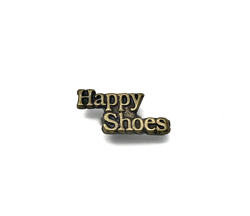 9403  УКРАШЕНИЕ ДЛЯ КОЖГАЛАНТЕРЕИ, Лейбл Happy Shoes, размер-9х20 мм, состав-Металлический сплав, Ту