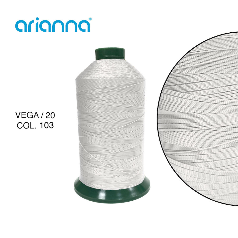 206  НИТЬ ШВЕЙНАЯ VEGA SUPER 20/3, "ARIANNA", Тройной крутки, намотка 2000м, толщина-20, состав-100%