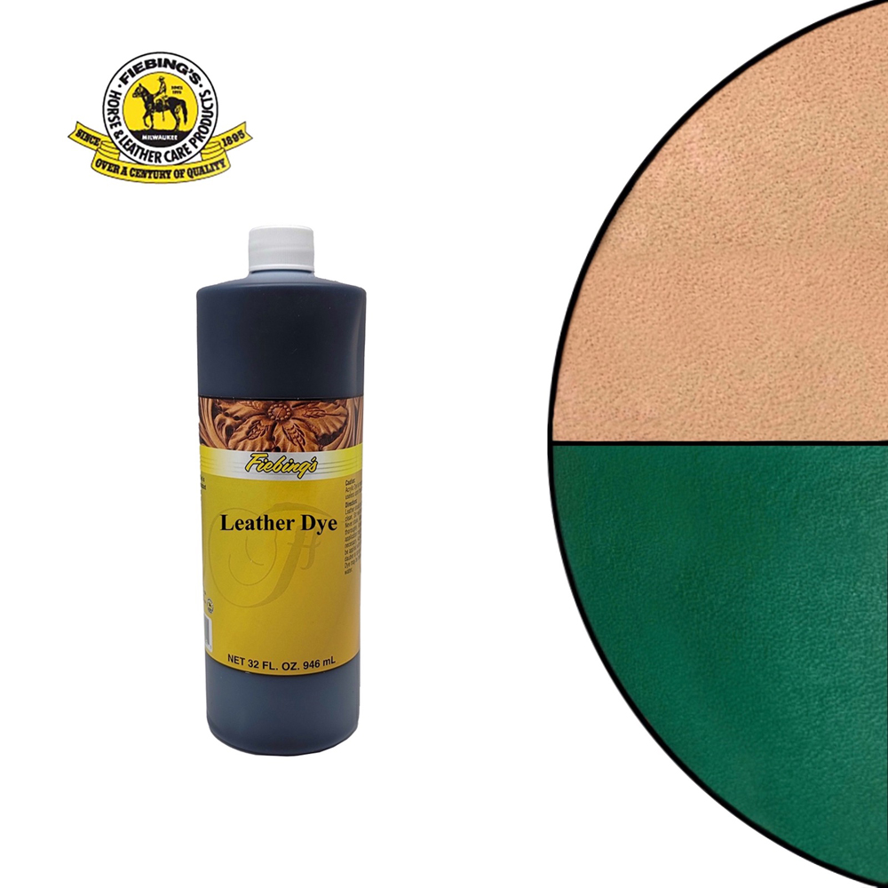 1195  LEATHER DYE, "FIEBING'S", Проникающая краска на спиртовой основе, объем-1 литр, США, Цвет-Зеле