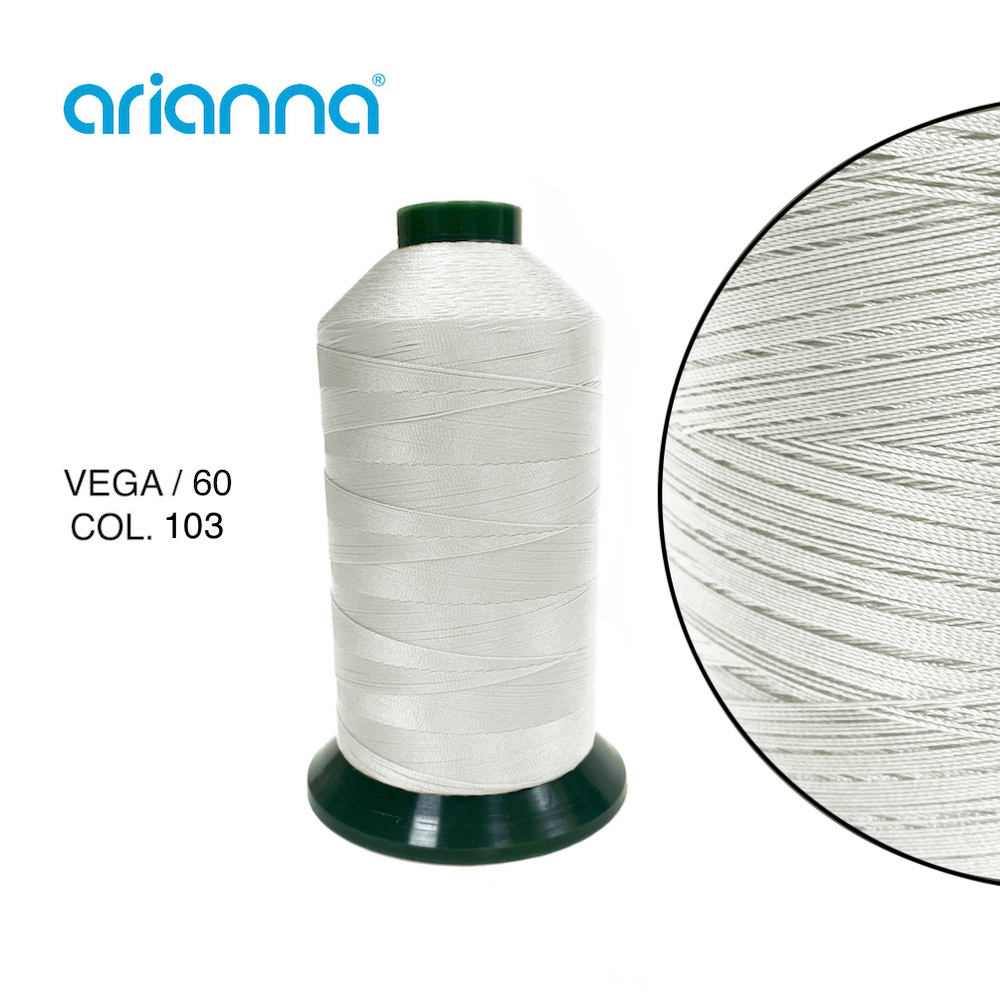 1035  НИТЬ ШВЕЙНАЯ VEGA SUPER 60/3, "ARIANNA", Тройной крутки, намотка 6000 м, толщина-60, состав-10