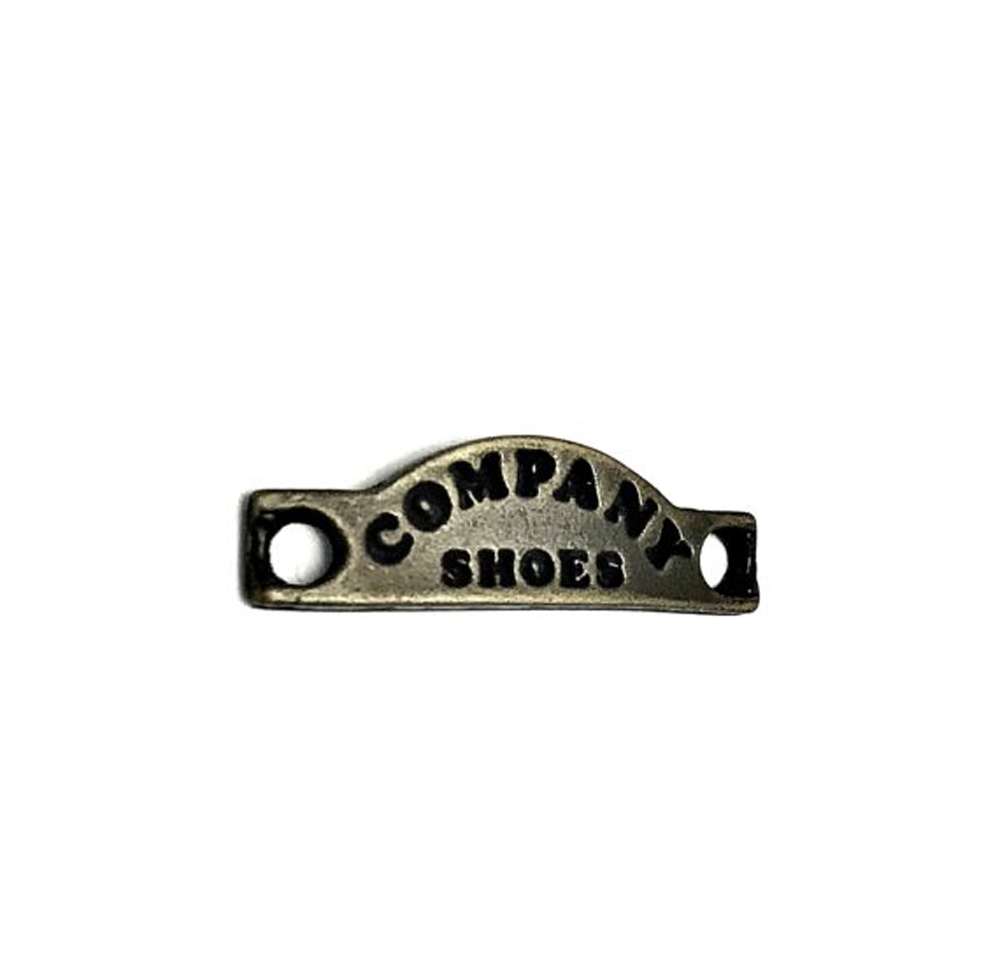 9378  УКРАШЕНИЕ ДЛЯ КОЖГАЛАНТЕРЕИ, Лейбл Company Shoes, размер-9х34 мм, состав-Металлический сплав,
