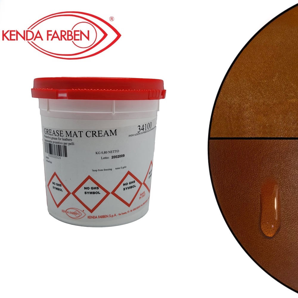 2176  КРЕМ-ФИНИШ ДЛЯ КОЖИ, "KENDA FARBEN", GREASE MAT CREAM, объем-0,8 кг, состав-Натуральные жиры,