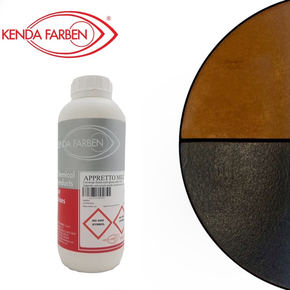 5939 ГЛЯНЦЕВАЯ АППРЕТУРА ДЛЯ КОЖИ, "KENDA FARBEN", APPRETTO MILD, объем-1 литр, состав-Вода, воски,