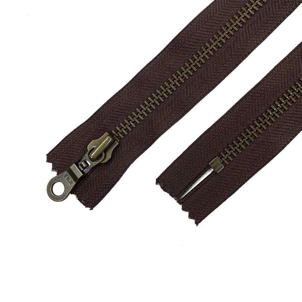3381  МОЛНИЯ, "YKK", Латунь, длина-16 см, Италия, Цвет-Коричневый