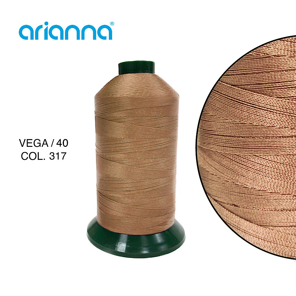 911  НИТЬ ШВЕЙНАЯ VEGA SUPER 40/3, "ARIANNA", Тройной крутки, намотка 4000 м, толщина-40, состав-100