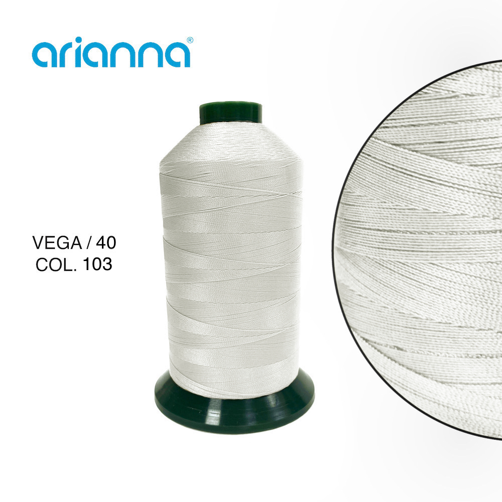 357  НИТЬ ШВЕЙНАЯ VEGA SUPER 40/3, "ARIANNA", Тройной крутки, намотка 4000 м, толщина-40, состав-100