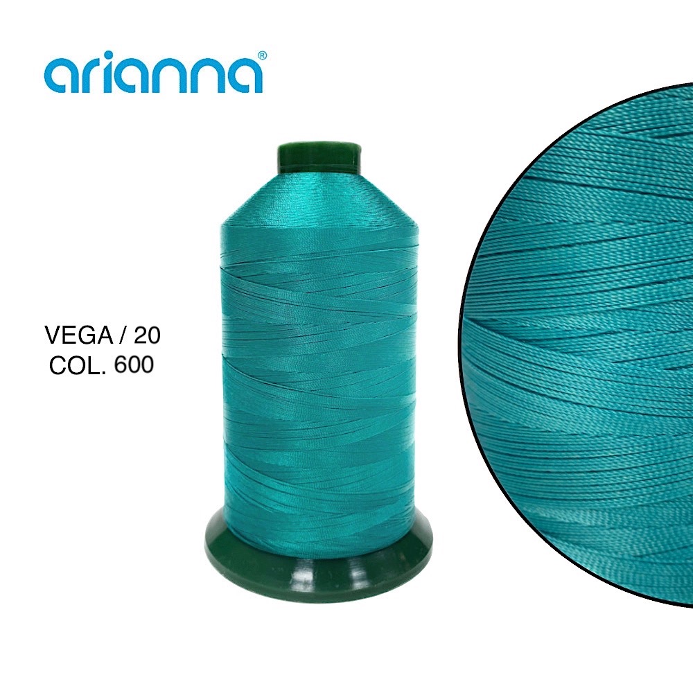 507  НИТЬ ШВЕЙНАЯ VEGA SUPER 20/3, "ARIANNA", Тройной крутки, намотка 2000м, толщина-20, состав-100%